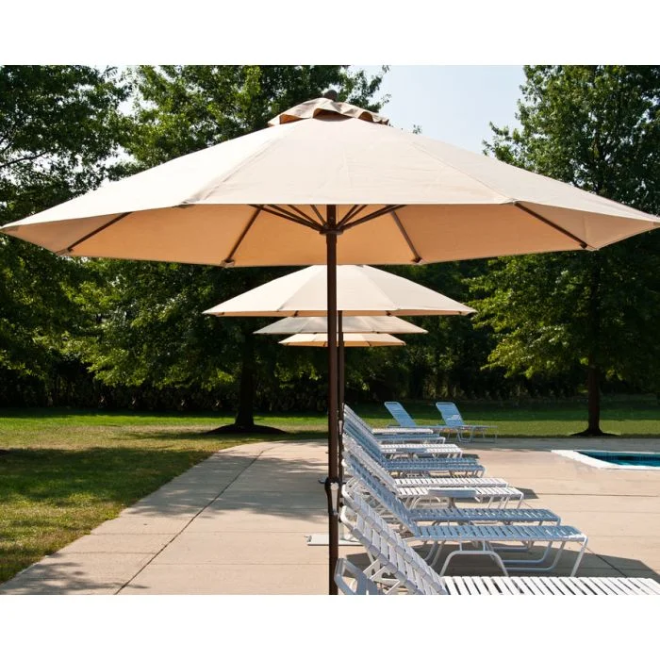 Kymsly 7.5’ Market Umbrella – Fiberglass Frame with Sunbrella® Canopy & Pulley Lift