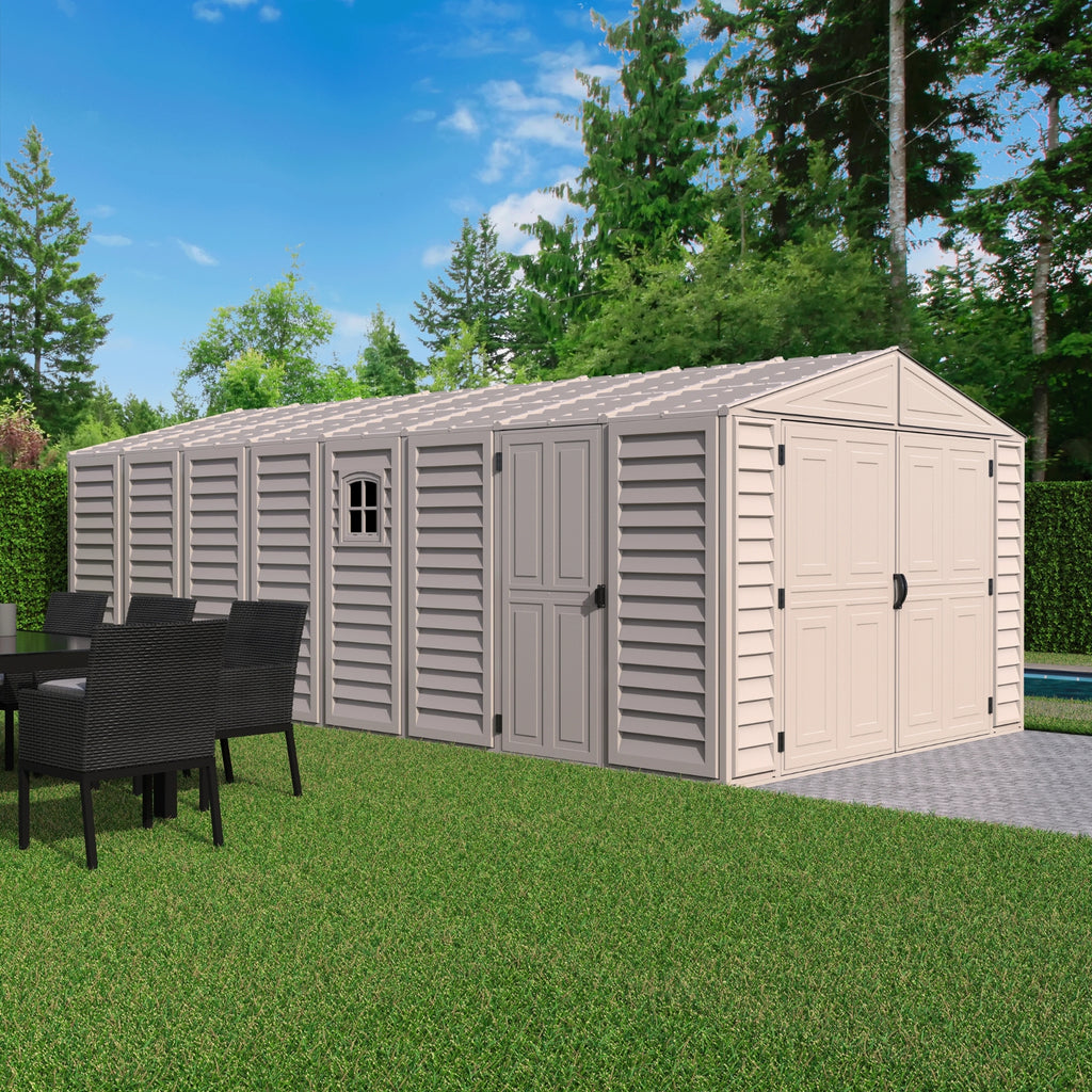 KyMax 10.5ft x 20.5ft w/ Vinyl Garage with Foundation Kit and windows 15226