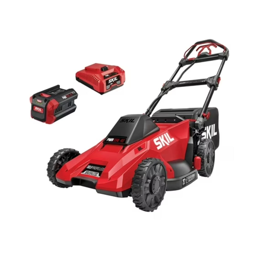 SKIL PWR CORE 40V 20-inch Self Propelled, Push-Button Start and Height Adjust, 6.0Ah Battery and Charger