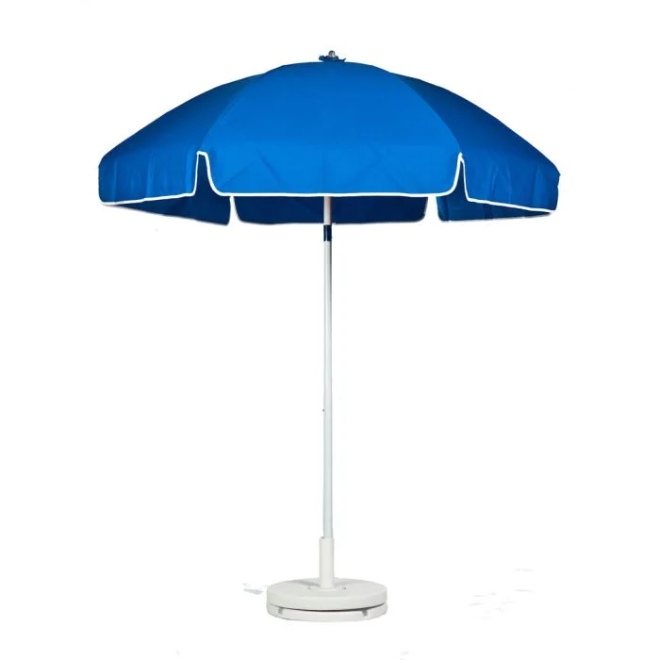 Kymsly 7.5’ Steel Beach Umbrella – Heavy Gauge Vinyl Canopy & Ash Wood Pole