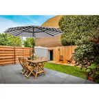 Kymsly OneClick Gen2 9’ Patio Market Umbrella – Push-Button Tilt & Rib Replacement Technology