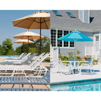 Kymsly 7.5’ Market Umbrella – Fiberglass Frame with Sunbrella® Canopy & Pulley Lift