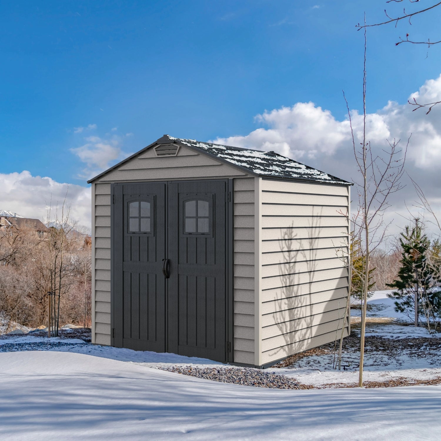 KyMax 7ft x 7ft StoreMax Plus Plastic Vinyl Shed with Molded Floor 30325