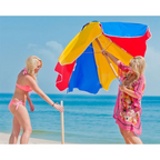 Kymsly Shade Star 6.5’ Beach Umbrella – Ash Wood Pole & Heavy-Duty Polyester Canopy