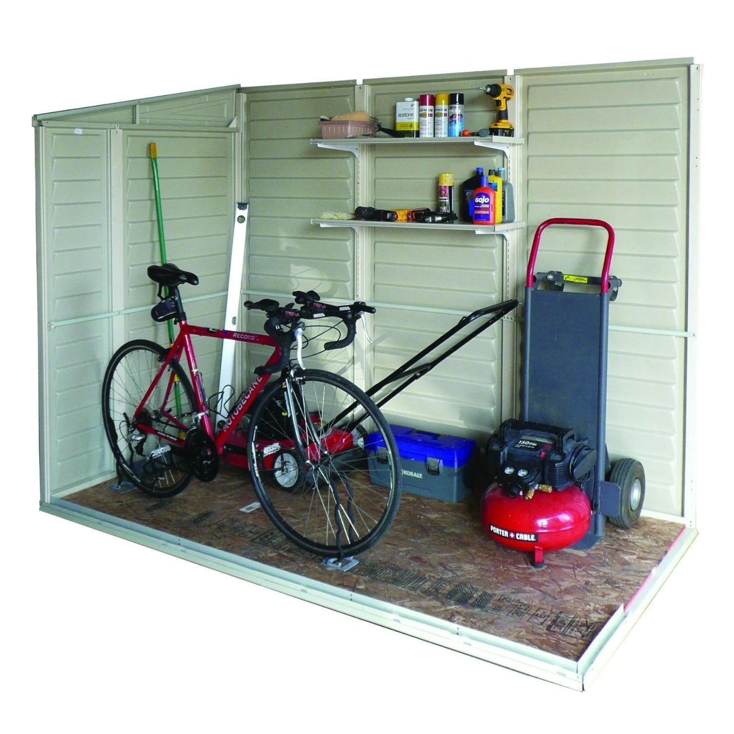 Kymax 4ft x 8ft Sidemate Plastic Vinyl Resin Outdoor Storage Shed With Foundation Kit 06625