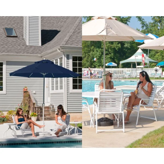 Kymsly 7.5’ Market Umbrella – Fiberglass Frame with Sunbrella® Canopy & Pulley Lift