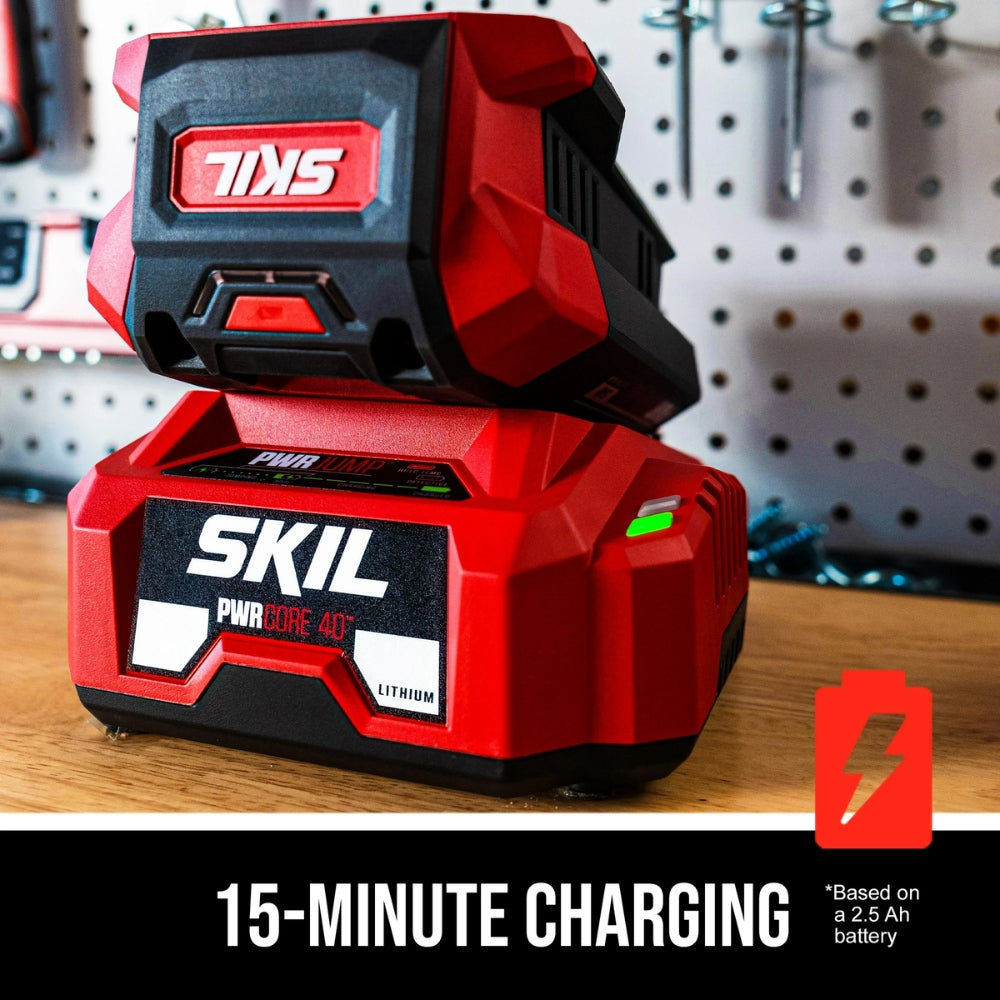 SKIL PWR CORE 40V 20-inch Self Propelled, Push-Button Start and Height Adjust, 6.0Ah Battery and Charger