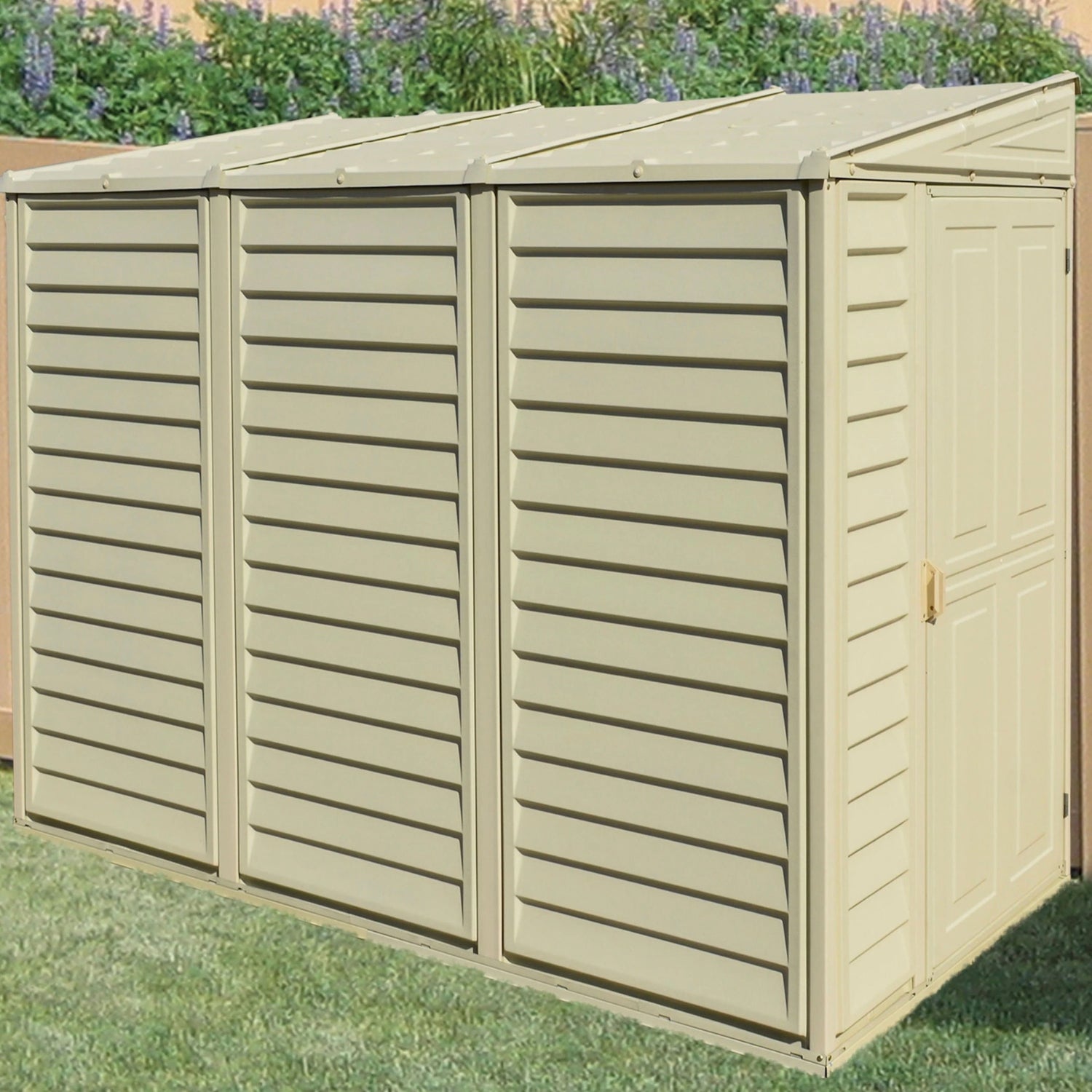 Kymax 4ft x 8ft Sidemate Plastic Vinyl Resin Outdoor Storage Shed With Foundation Kit 06625