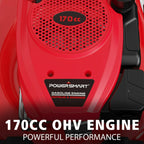 PowerSmart 21" 170CC Self-Propelled Gas Lawn Mower, with 10" rear wheels