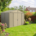 KyMax 10.5ft x 5ft Woodbridge Plastic Vinyl Shed with Foundation Kit 00283