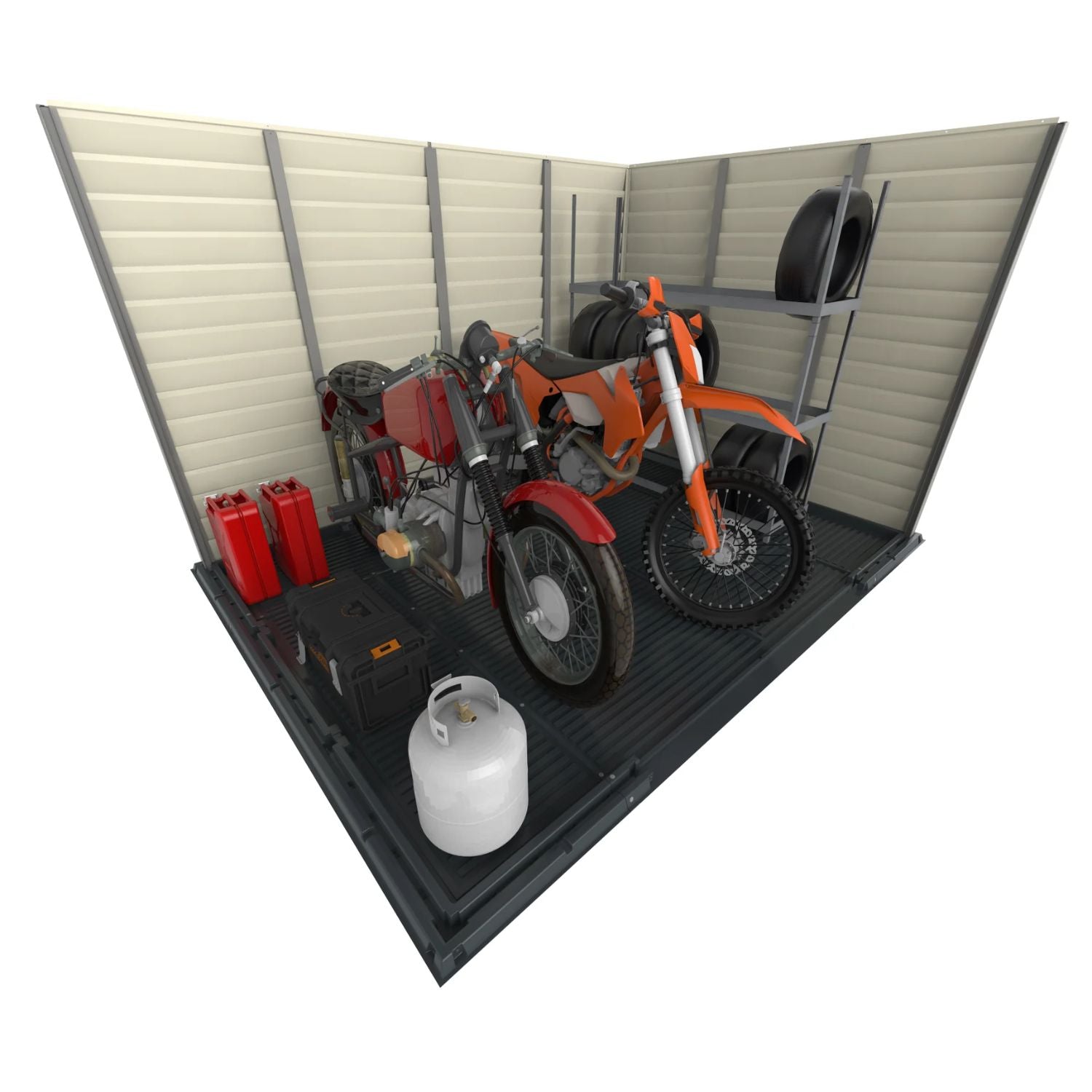 KyMax StoreMax Plus 10.5x8 Ft with Molded Floor Plastic Vinyl Storage Shed 30225