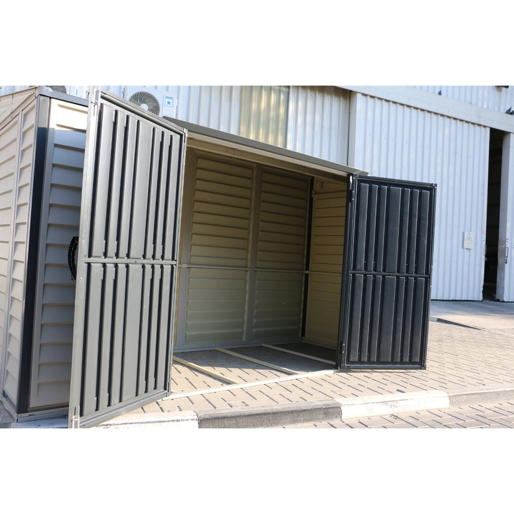 KyMax SideMate Plus Pro 10' x 4' Plastic Vinyl Outdoor Storage Shed with Double Doors 36825