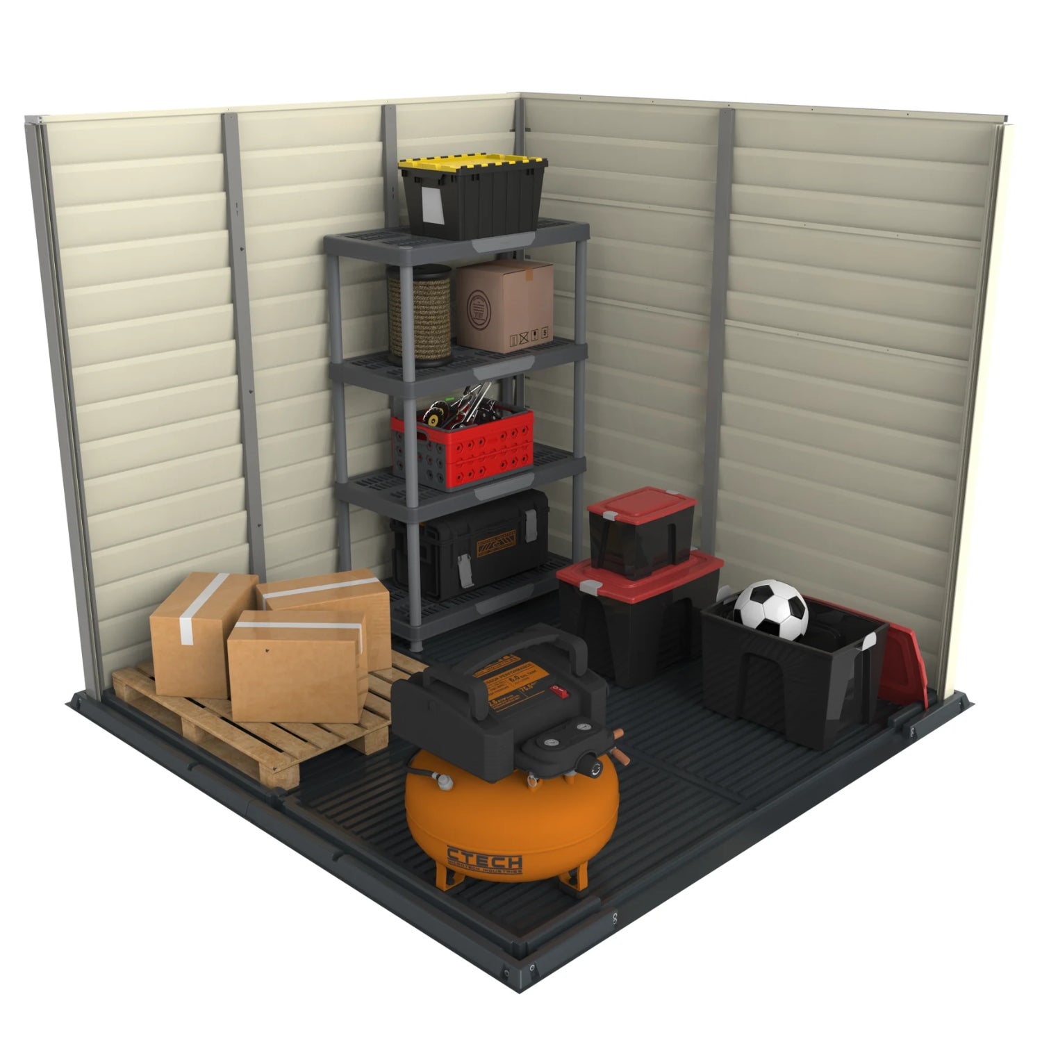 KyMax 7ft x 7ft StoreMax Plus Plastic Vinyl Shed with Molded Floor 30325