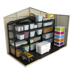 KyMax 10.5ft x 5ft Woodbridge Plastic Vinyl Shed with Foundation Kit 00283