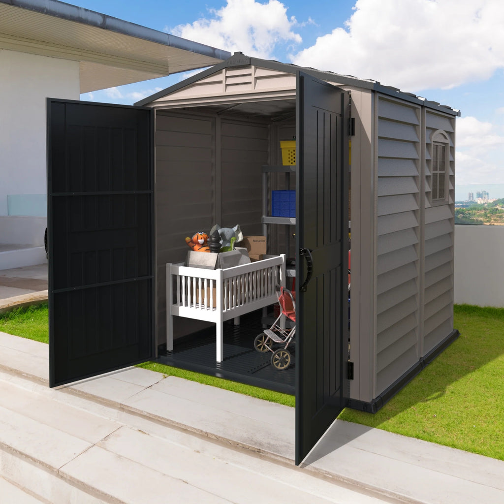 KyMax Plus 6ft x6ft Storemate Plastic Vinyl Shed with Molded Floor 30425
