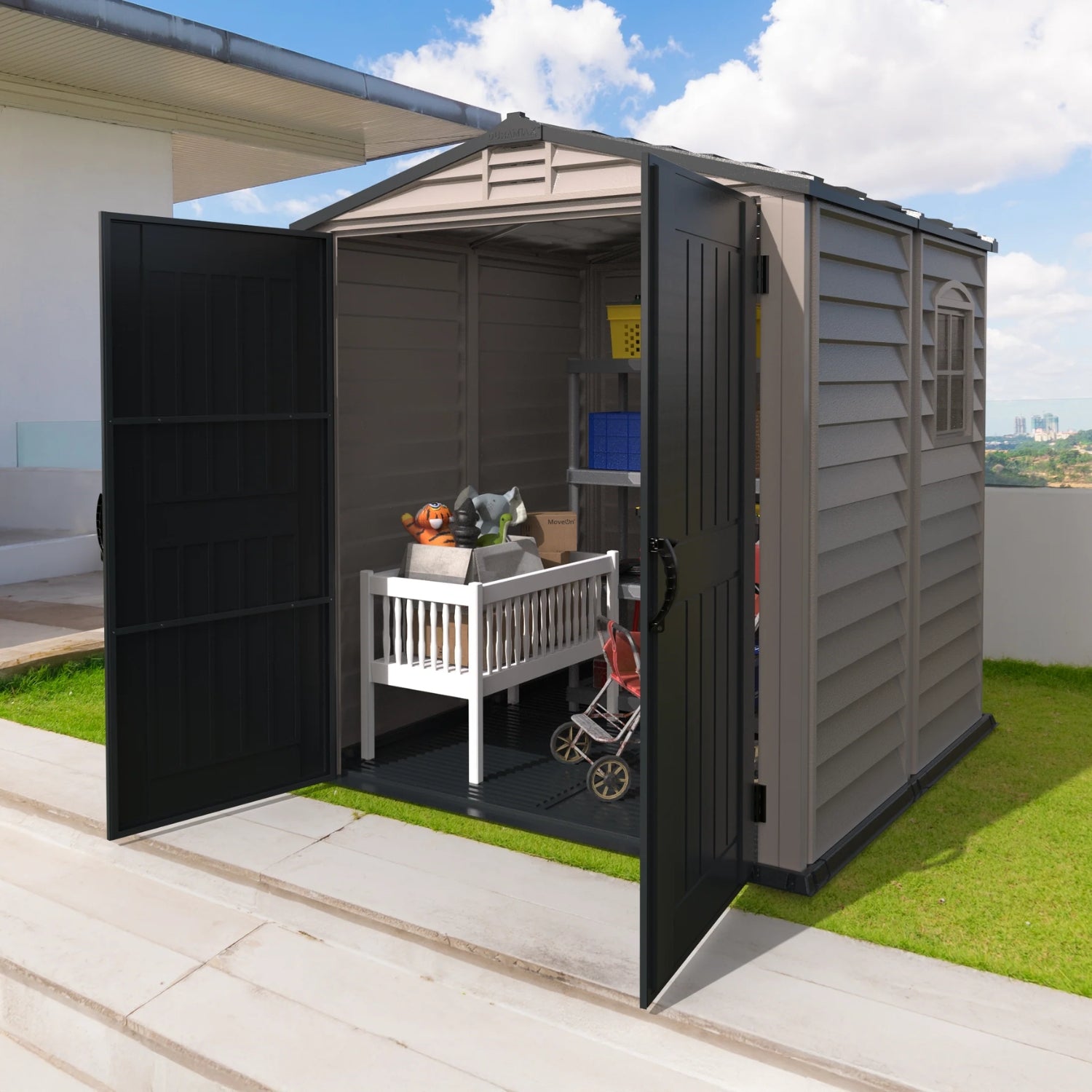 KyMax Plus 6ft x6ft Storemate Plastic Vinyl Shed with Molded Floor 30425