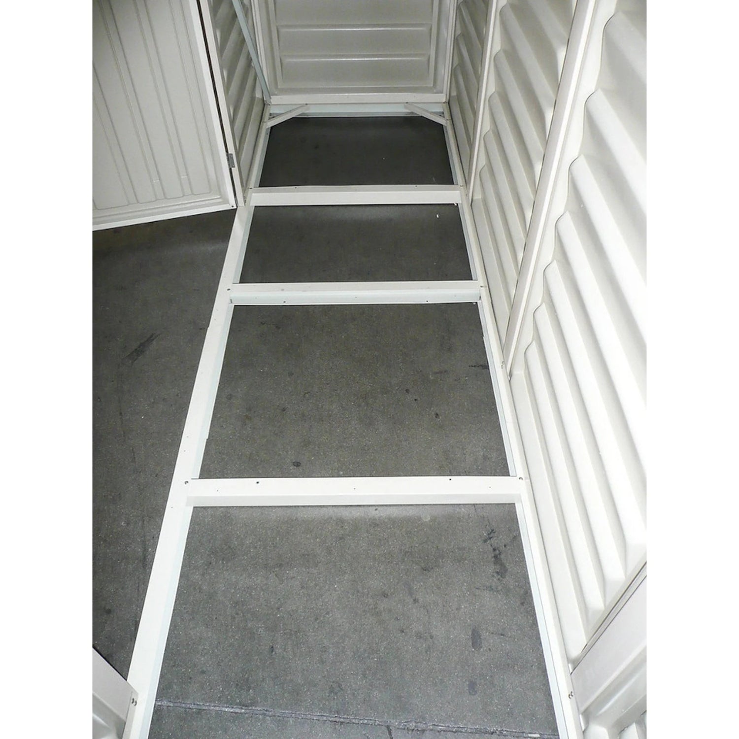 KyMax 10.5ft x 2.75ft SidePro Plastic Vinyl Shed with Foundation Kit 98001