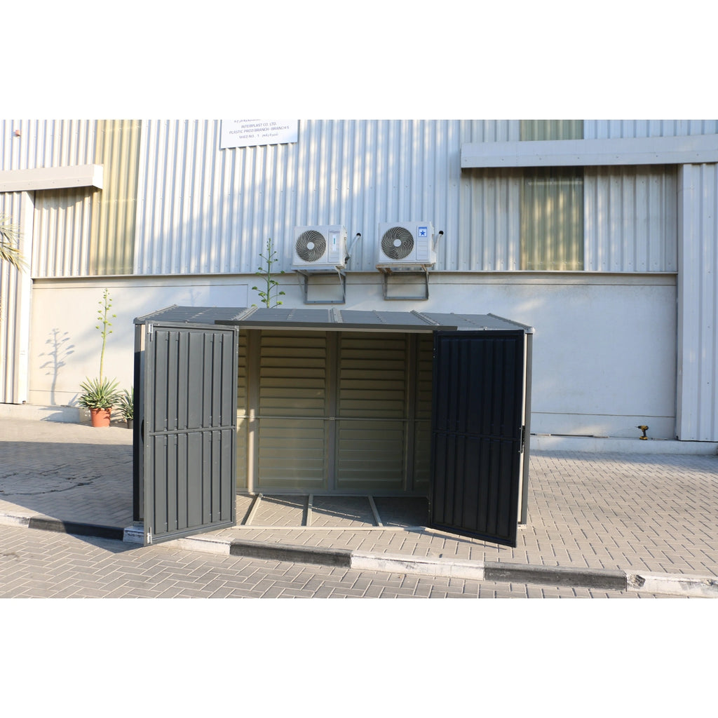 KyMax SideMate Plus Pro 10' x 4' Plastic Vinyl Outdoor Storage Shed with Double Doors 36825