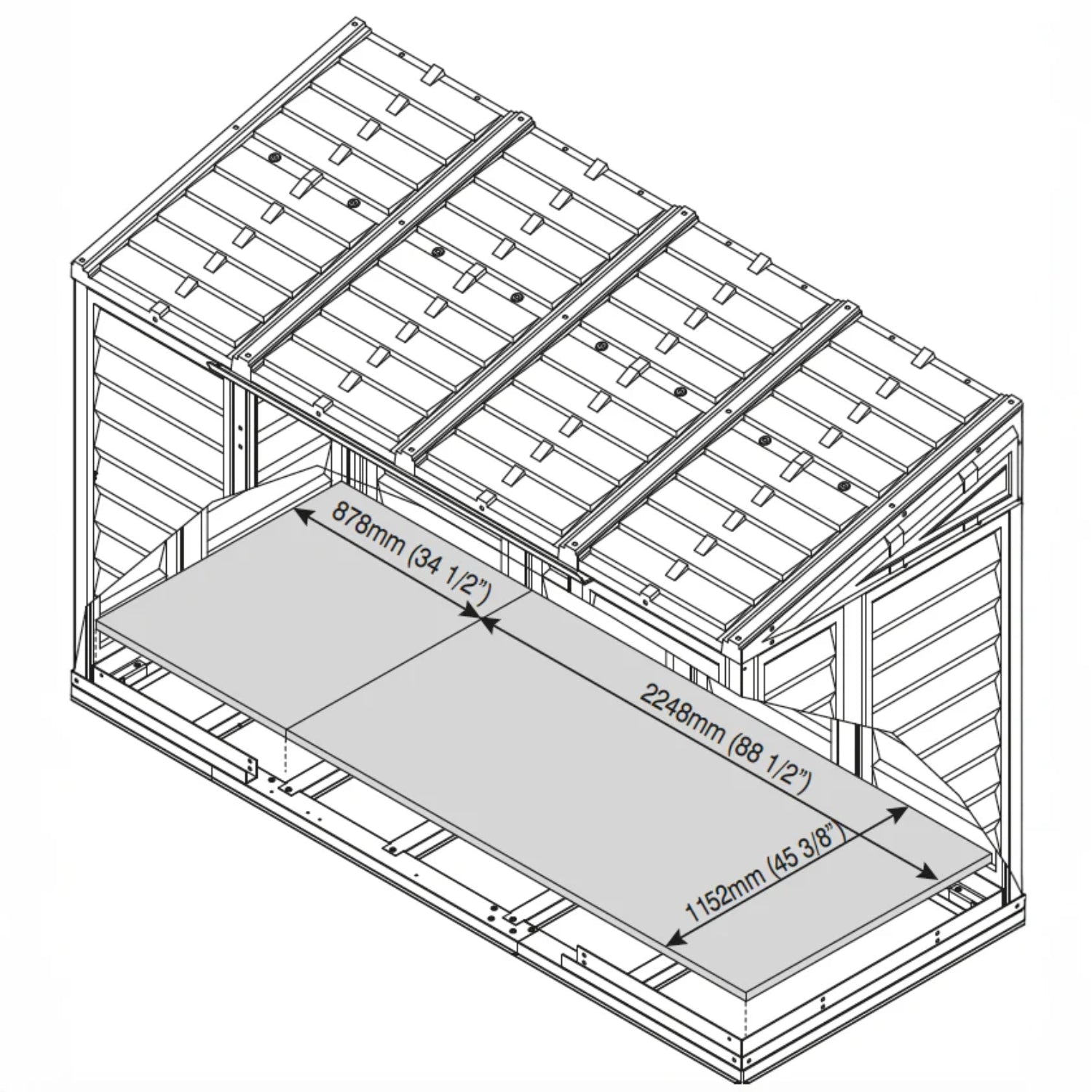 KyMax SideMate Plus Pro 10' x 4' Plastic Vinyl Outdoor Storage Shed with Double Doors 36825