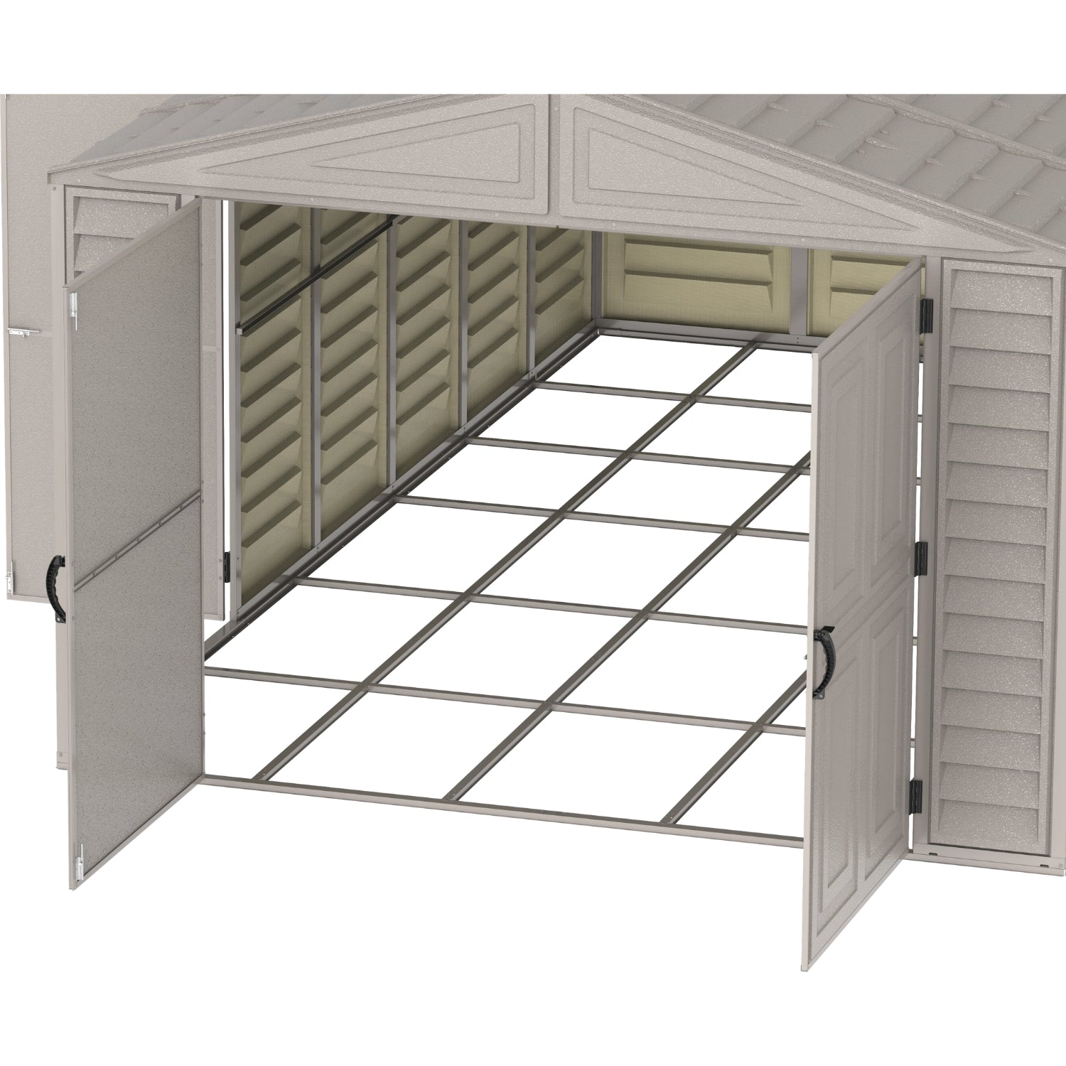 KyMax 10.5ft x 20.5ft w/ Vinyl Garage with Foundation Kit and windows 15226